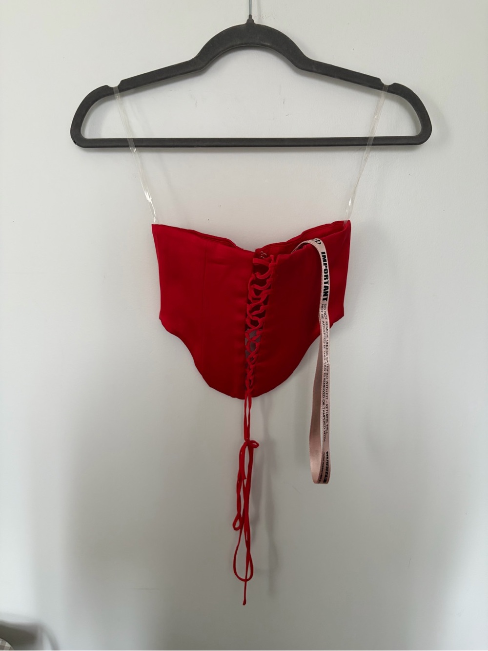 NWT House of CB London Red Lace-Up Corset Cropped Top - XS